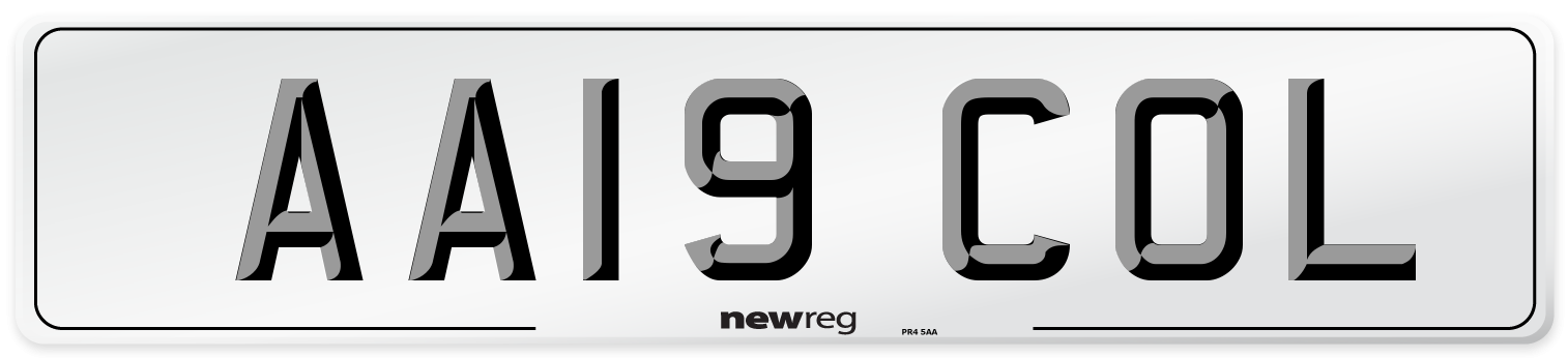 AA19 COL Number Plate from New Reg